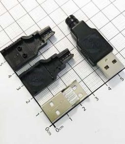 Đầu USB TypeA 2.0 Đực hàn dây võ nhựa V1